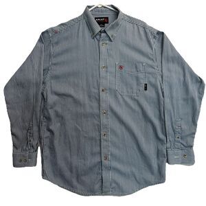 Ariat Flame Resistant FR Shirt Men XL Blue Button Up CAT 2 2112 Work Shirt
